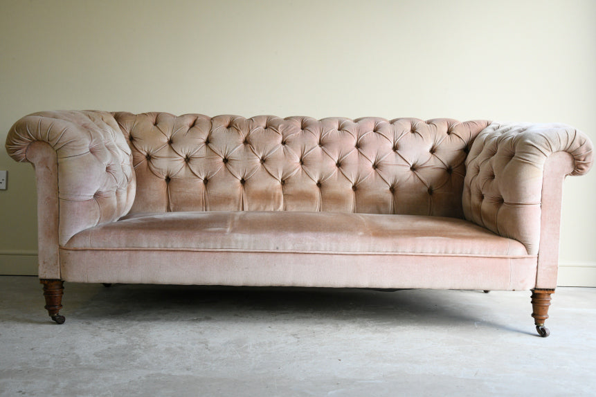 Antique Early 20th Century Upholstered Chesterfield Sofa