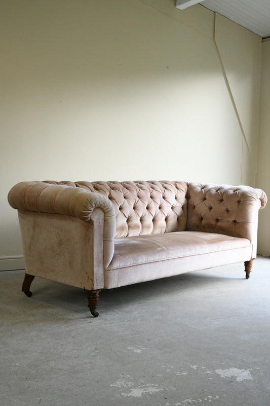Antique Early 20th Century Upholstered Chesterfield Sofa