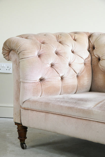 Antique Early 20th Century Upholstered Chesterfield Sofa