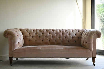 Antique Early 20th Century Upholstered Chesterfield Sofa