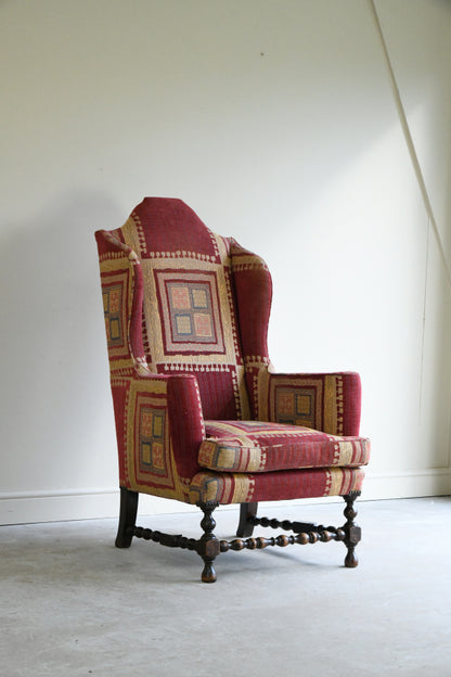 William & Mary Style Upholstered Armchair