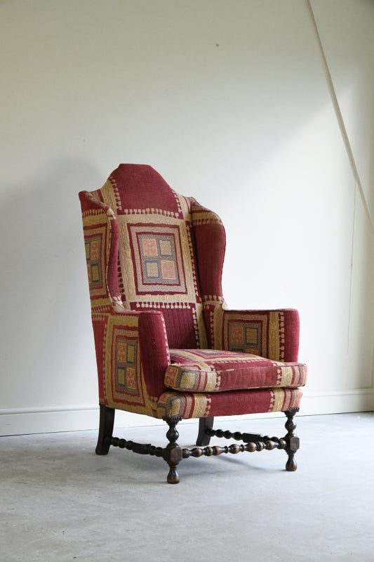 William & Mary Style Upholstered Armchair