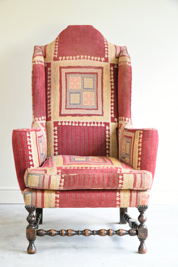 William & Mary Style Upholstered Armchair