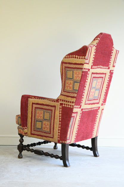 William & Mary Style Upholstered Armchair