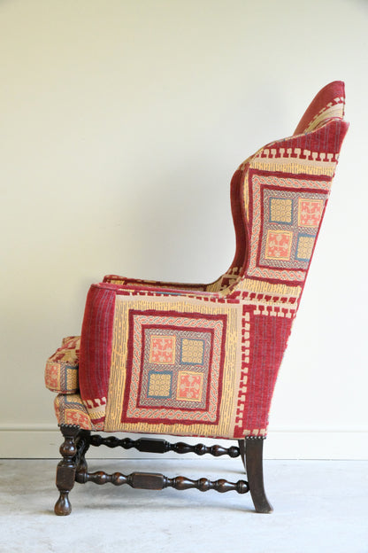 William & Mary Style Upholstered Armchair