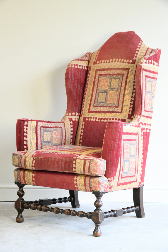 William & Mary Style Upholstered Armchair