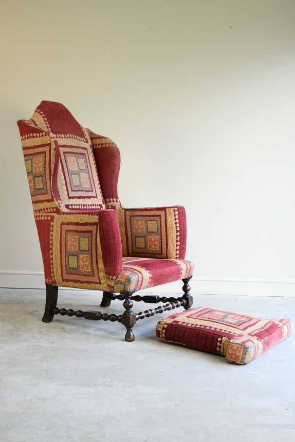 William & Mary Style Upholstered Armchair
