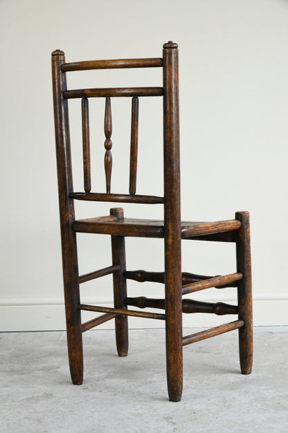 Antique Single Country Elm Kitchen Chair