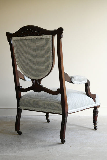 Antique Edwardian Mahogany Open Arm Chair