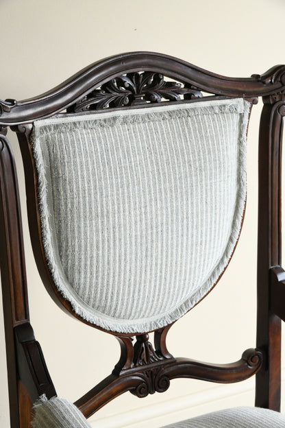 Antique Edwardian Mahogany Open Arm Chair