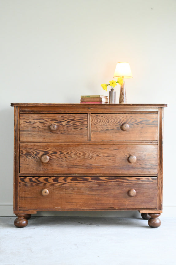 Antique Pitch Pine Chest of Drawers