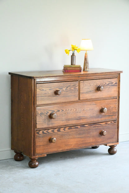Antique Pitch Pine Chest of Drawers