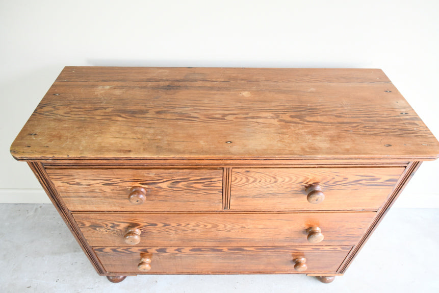 Antique Pitch Pine Chest of Drawers