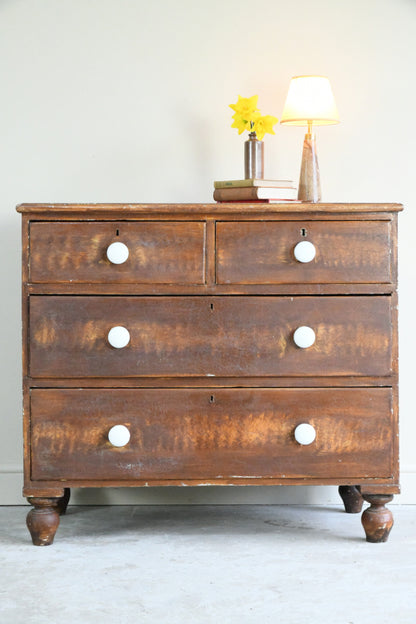 Antique Scumbled Pine Chest of Drawers