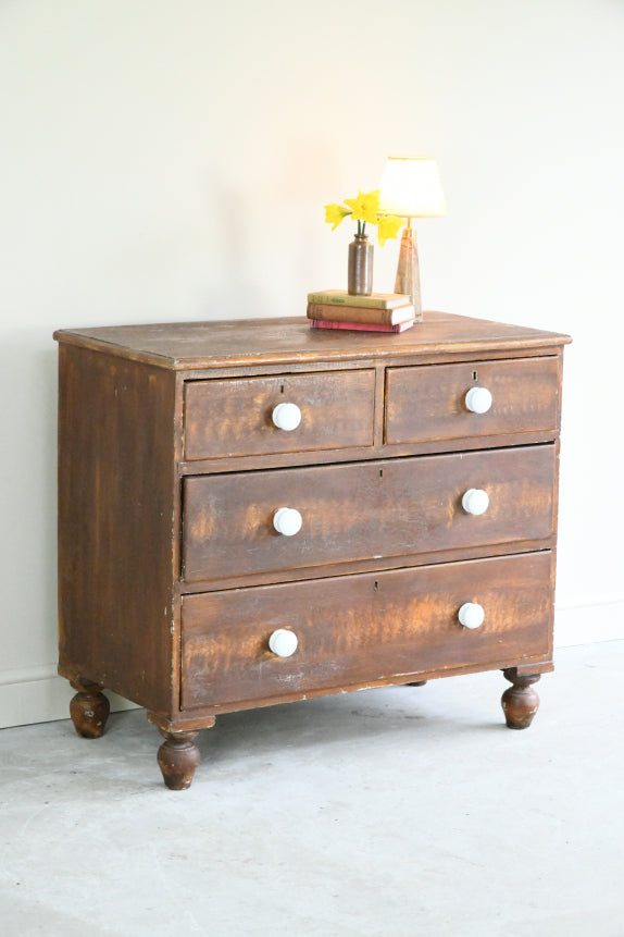Antique Scumbled Pine Chest of Drawers