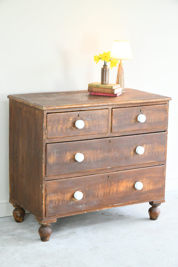Antique Scumbled Pine Chest of Drawers