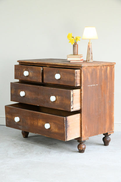 Antique Scumbled Pine Chest of Drawers