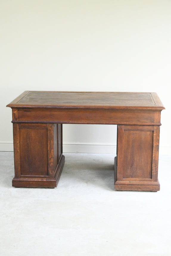Antique Victorian Carved Oak Greenman Desk