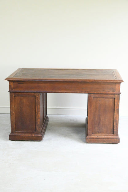 Antique Victorian Carved Oak Greenman Desk