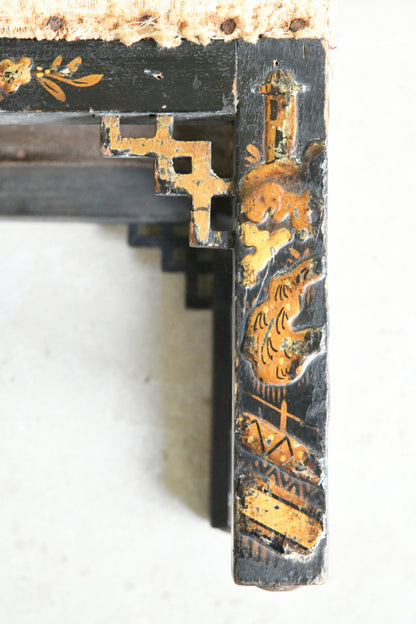 Chinese Chippendale Style Low Stool