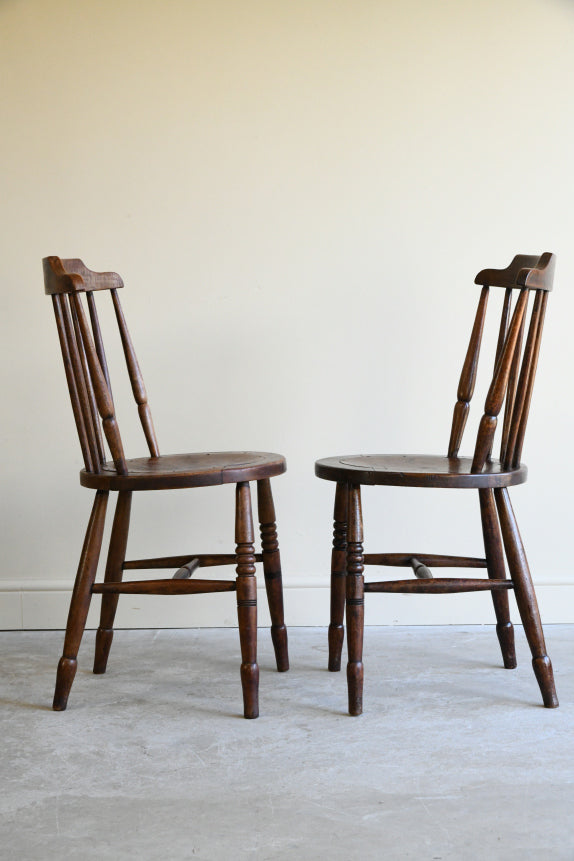 Pair Stick Back Kitchen Chairs