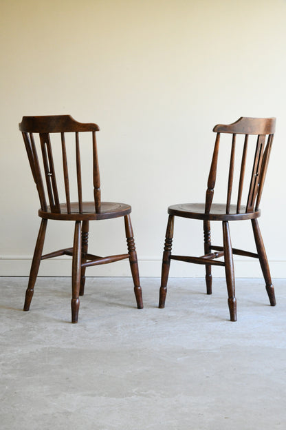 Pair Stick Back Kitchen Chairs