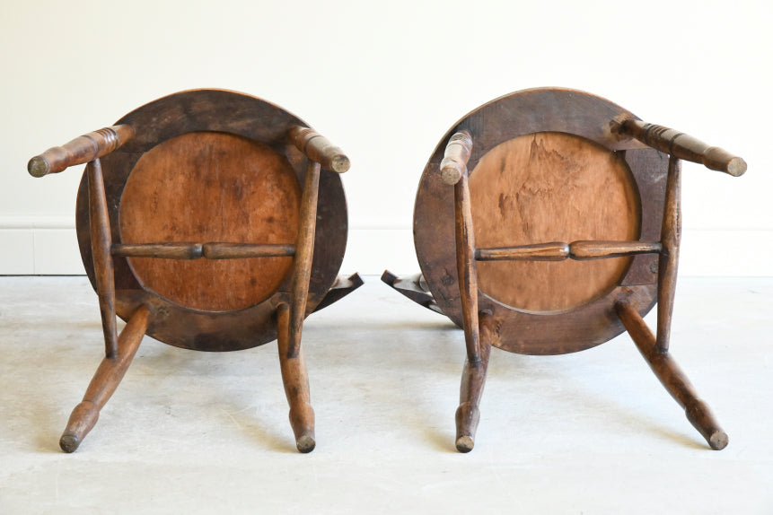 Pair Stick Back Kitchen Chairs