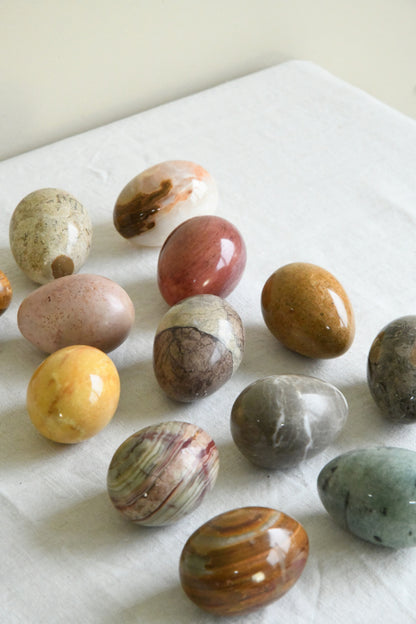 Collection Polished Stone Specimen Eggs