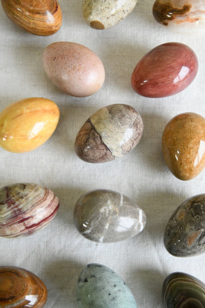 Collection Polished Stone Specimen Eggs