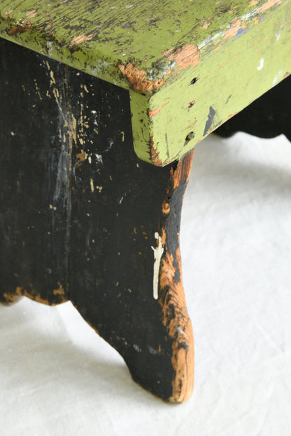 Rustic Green Wooden Stool