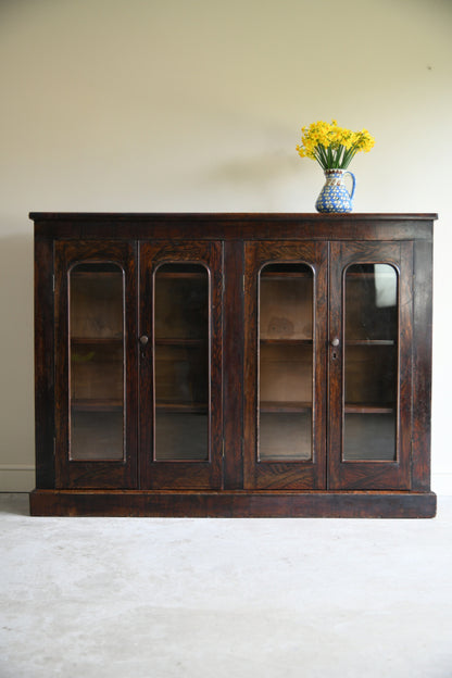 Victorian Rosewood Veneer Glazed Bookcase