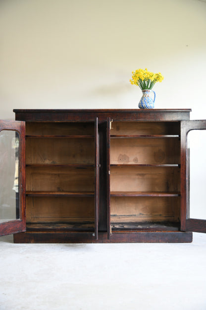 Victorian Rosewood Veneer Glazed Bookcase