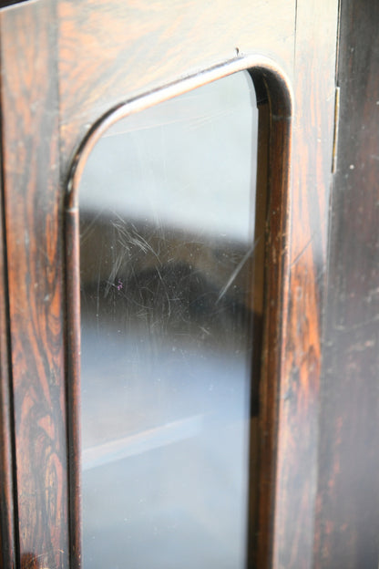 Victorian Rosewood Veneer Glazed Bookcase