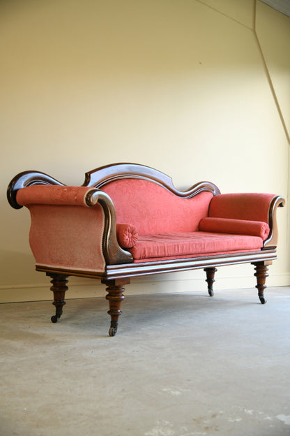Antique Mahogany Upholstered Sofa
