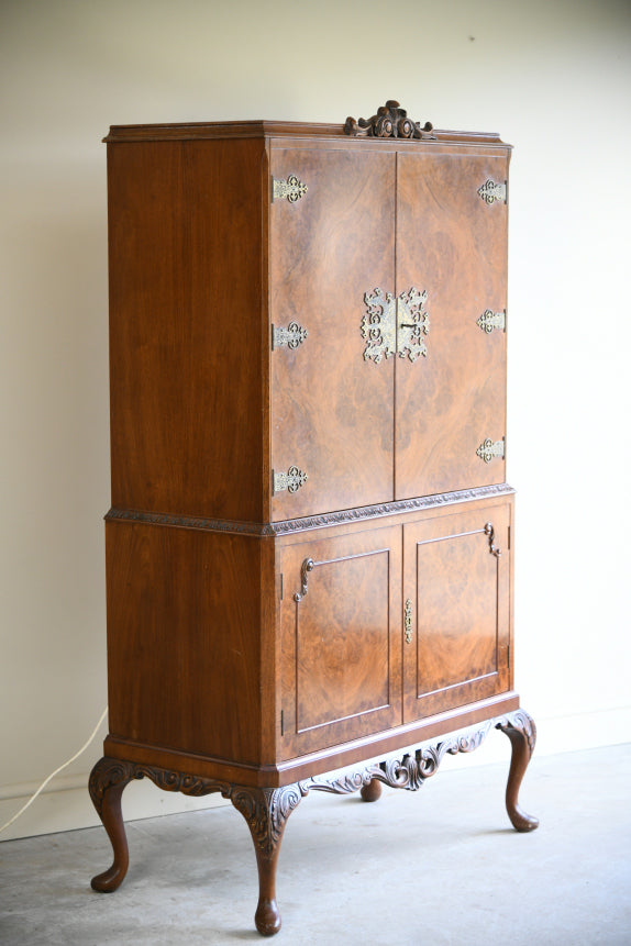 Vintage Burr Walnut Cocktail Cabinet