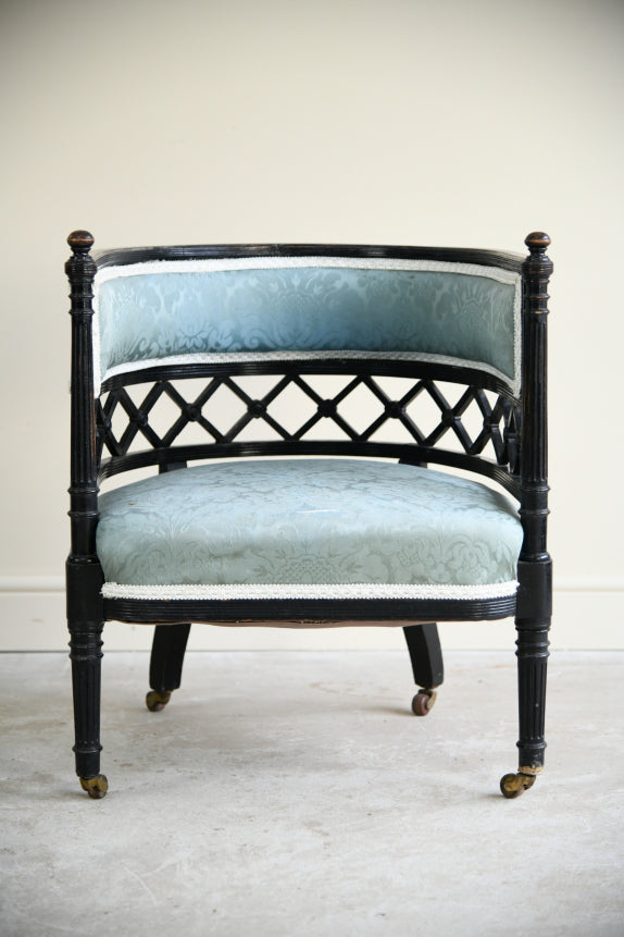Victorian Ebonised Tub Chair