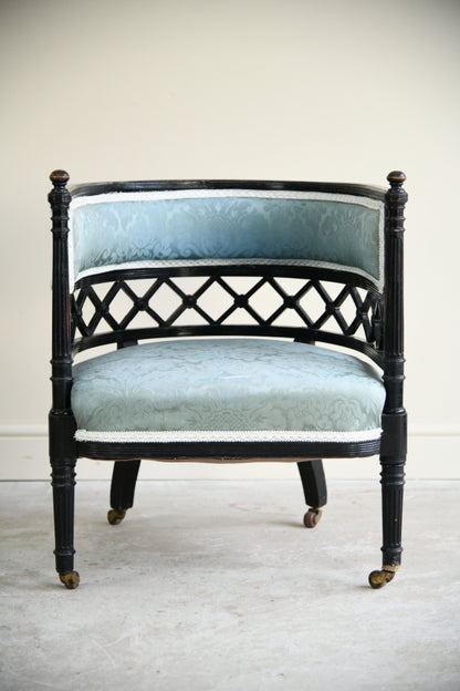 Victorian Ebonised Tub Chair