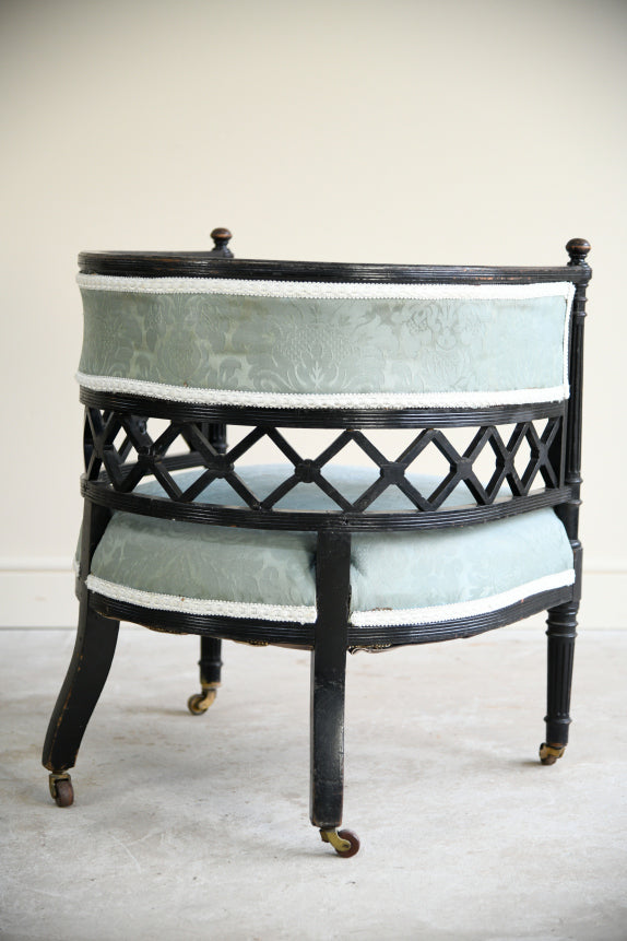Victorian Ebonised Tub Chair