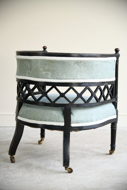 Victorian Ebonised Tub Chair
