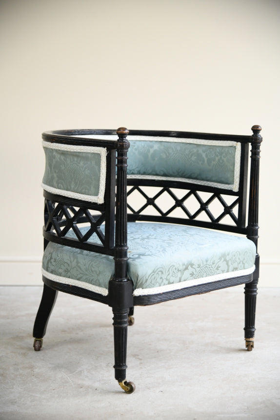 Victorian Ebonised Tub Chair