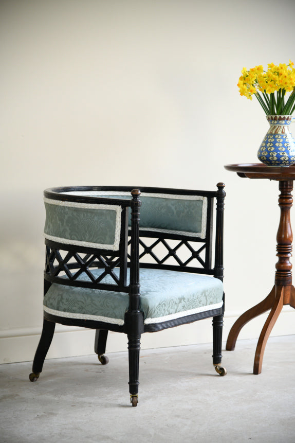 Victorian Ebonised Tub Chair