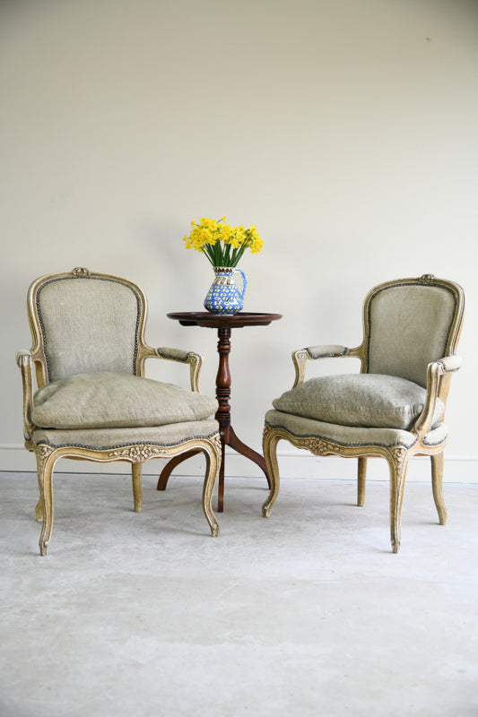 Pair French Style Armchairs