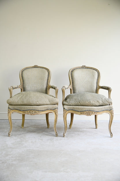 Pair French Style Armchairs