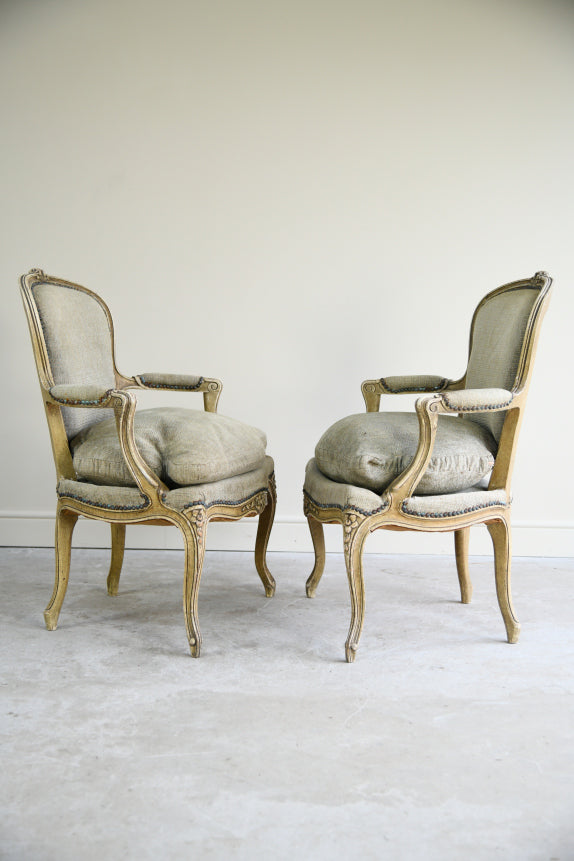 Pair French Style Armchairs