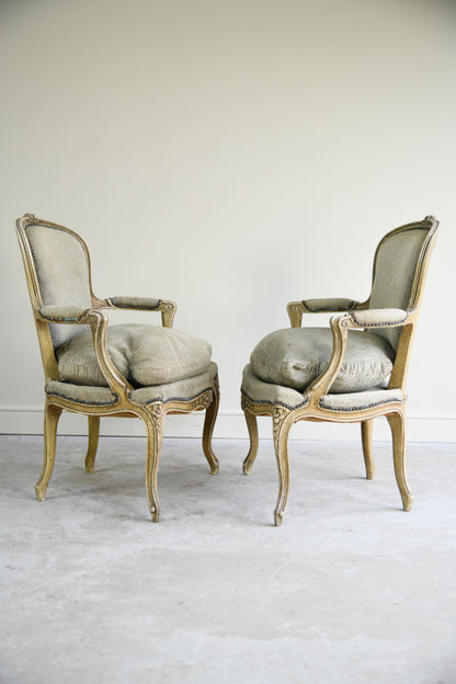 Pair French Style Armchairs