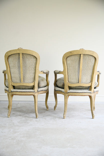 Pair French Style Armchairs
