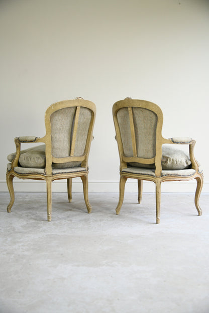 Pair French Style Armchairs