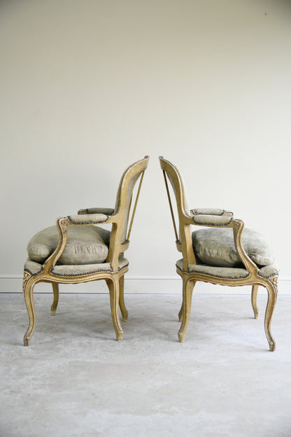 Pair French Style Armchairs