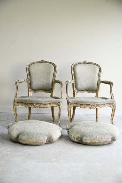 Pair French Style Armchairs