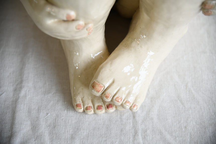 Large Studio Pottery Seated Figure